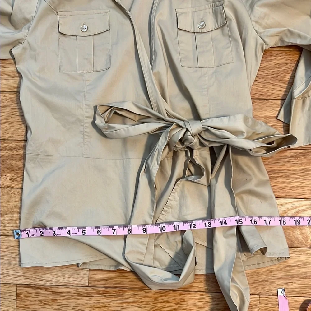 Boston Proper Tan Utility Blouse - Picture 9 of 10